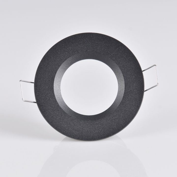 Inbouw spot GU10 - Staal - Rond armatuur - IP44 - Mat zwart - Verstelbaar