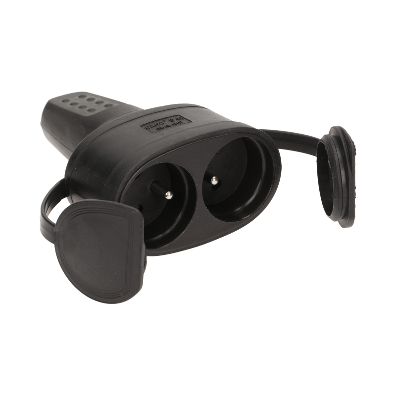 DUO Stekker rubber - Met penaarde - Waterdicht - 230V