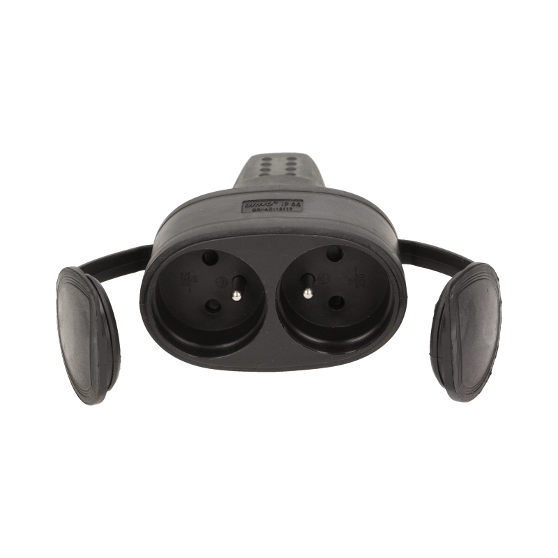 DUO Stekker rubber - Met penaarde - Waterdicht - 230V