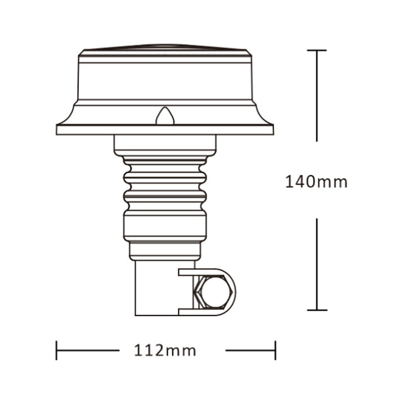 Oranje dakzwaailicht / flitser - 18 LED - R10 / R65 - FLEX