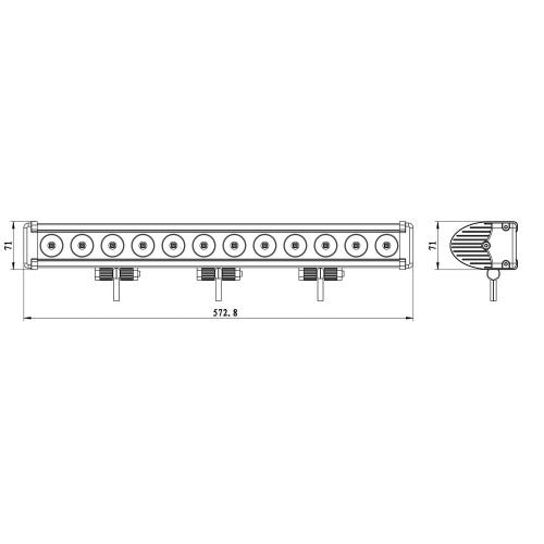 LED bar - 120W - 12 LED - 57cm