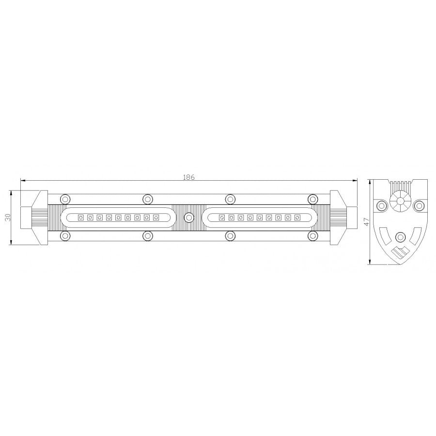 Mini LED bar - 27W - 18 LED - 1200 Lumen - 18.6cm
