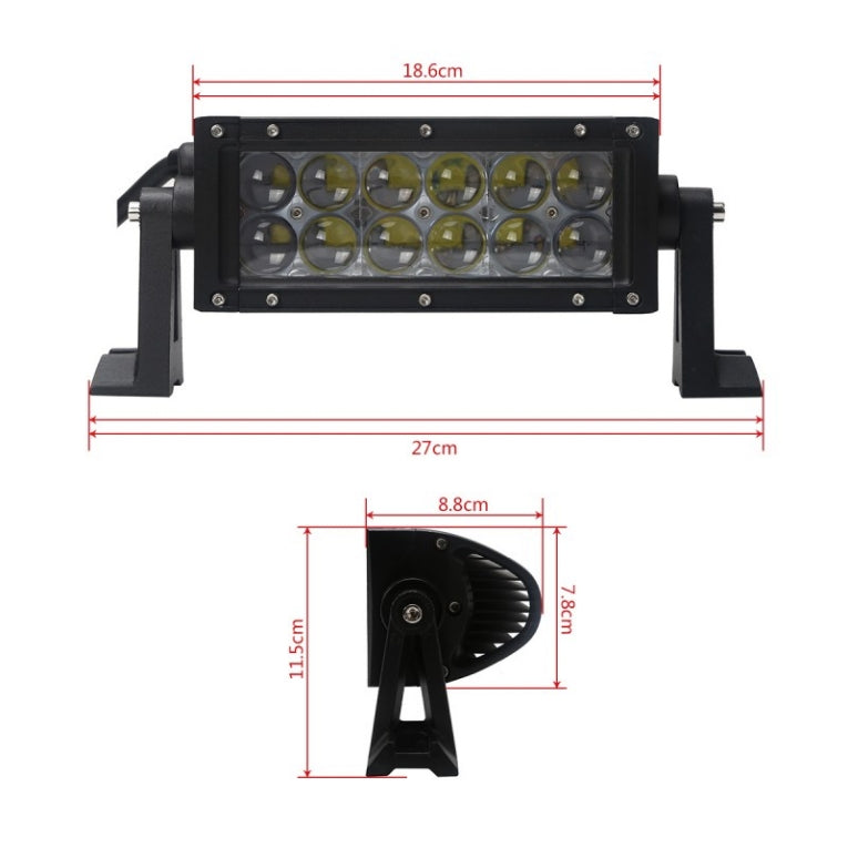 LED bar - 36W - 20cm - 4x4 offroad - 12 LED Combo - WIT 6000K
