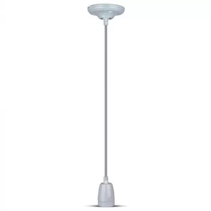 Lampe rétro en porcelaine grise - Douille E27 - Suspension