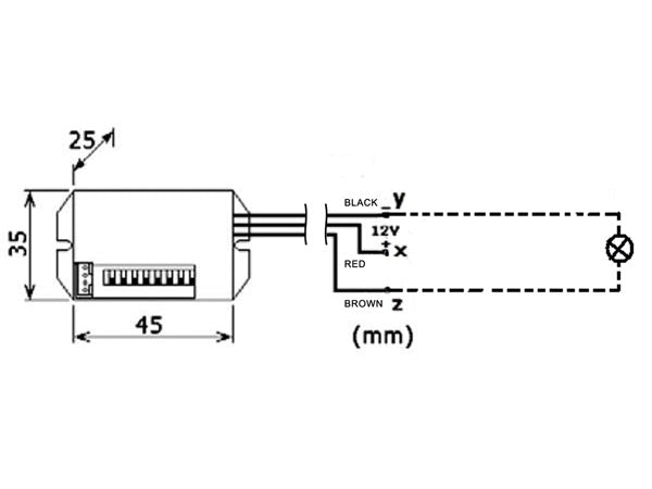 Mini détecteur de mouvement PIR intégré - 12 volts
