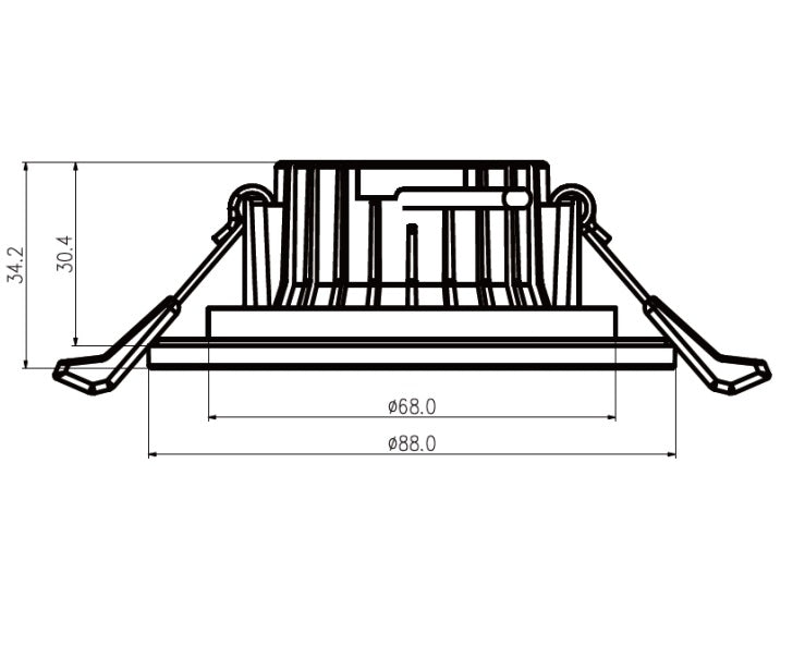 Plafond armatuur -  Warm wit - LED 90mm - 5W - 3200K
