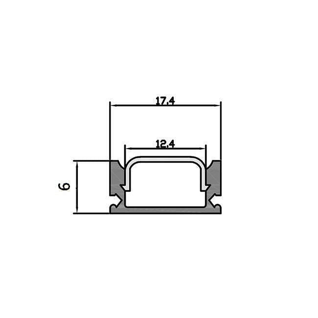 LED profiel - Met melkwitte diffuser - 2 meter - 7 x 16mm - PVC - Zwart