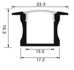 LED Profiel 1 meter - 15mm inbouw - u-profiel