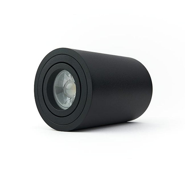 Opbouw spot GU10 - 96mm - Kunststof - Rond armatuur - Zwart