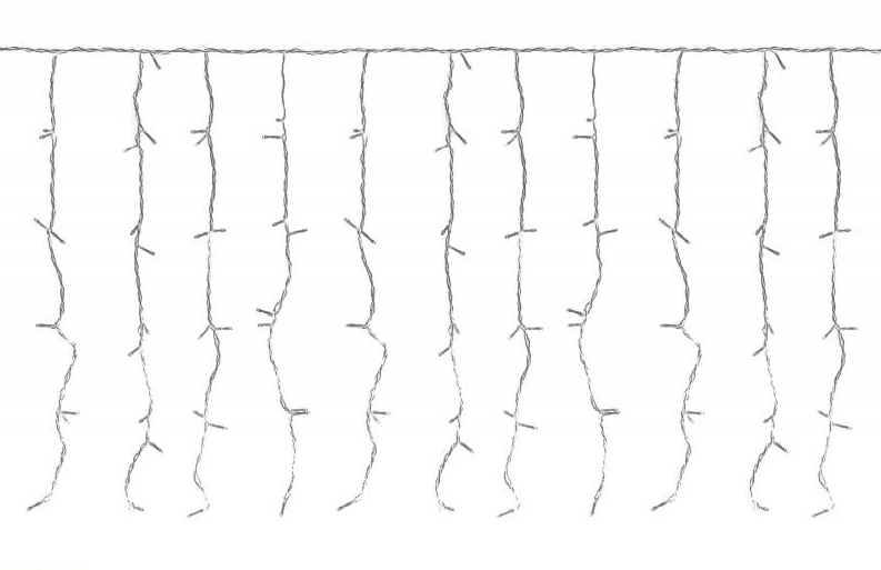 Led gordijn kerst - 5 meter - 33 strings - warm wit - 330 leds
