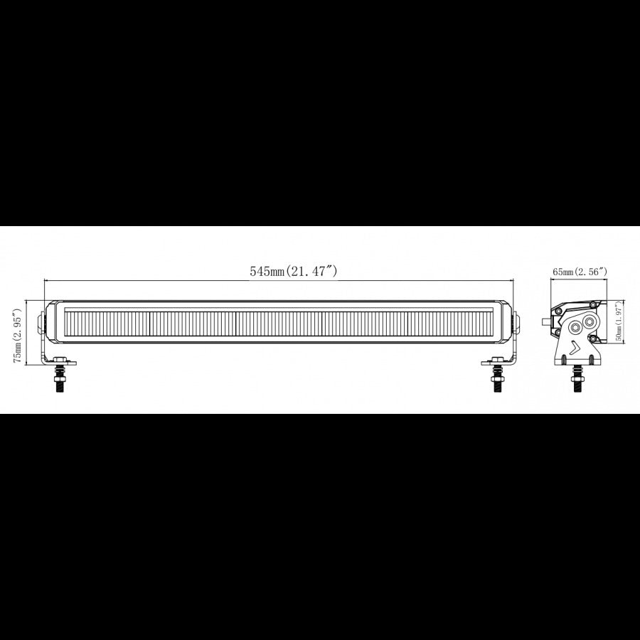 LED bar + marker light - 12/24V - 10 + 36 LEDs - 54cm – ABC-Led