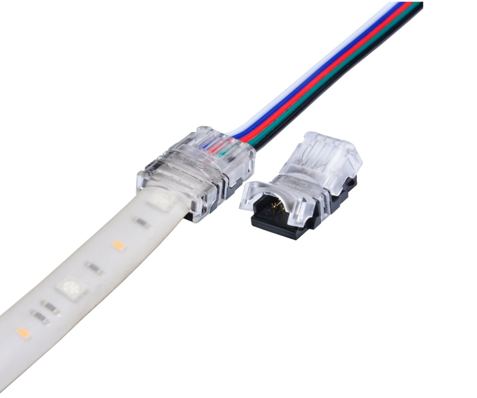 RGB Ledstrip naar kabel Connector 10mm - 4-aderig - Waterproof