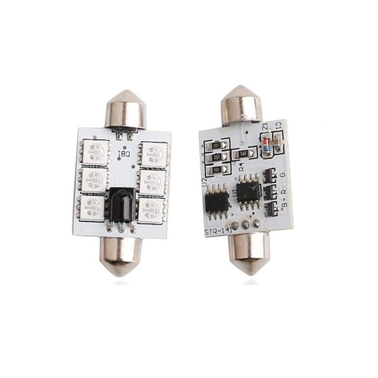 RGB Dome - 36mm LED - 6SMD - Met afstandsbediening - 12V - 2 stuks