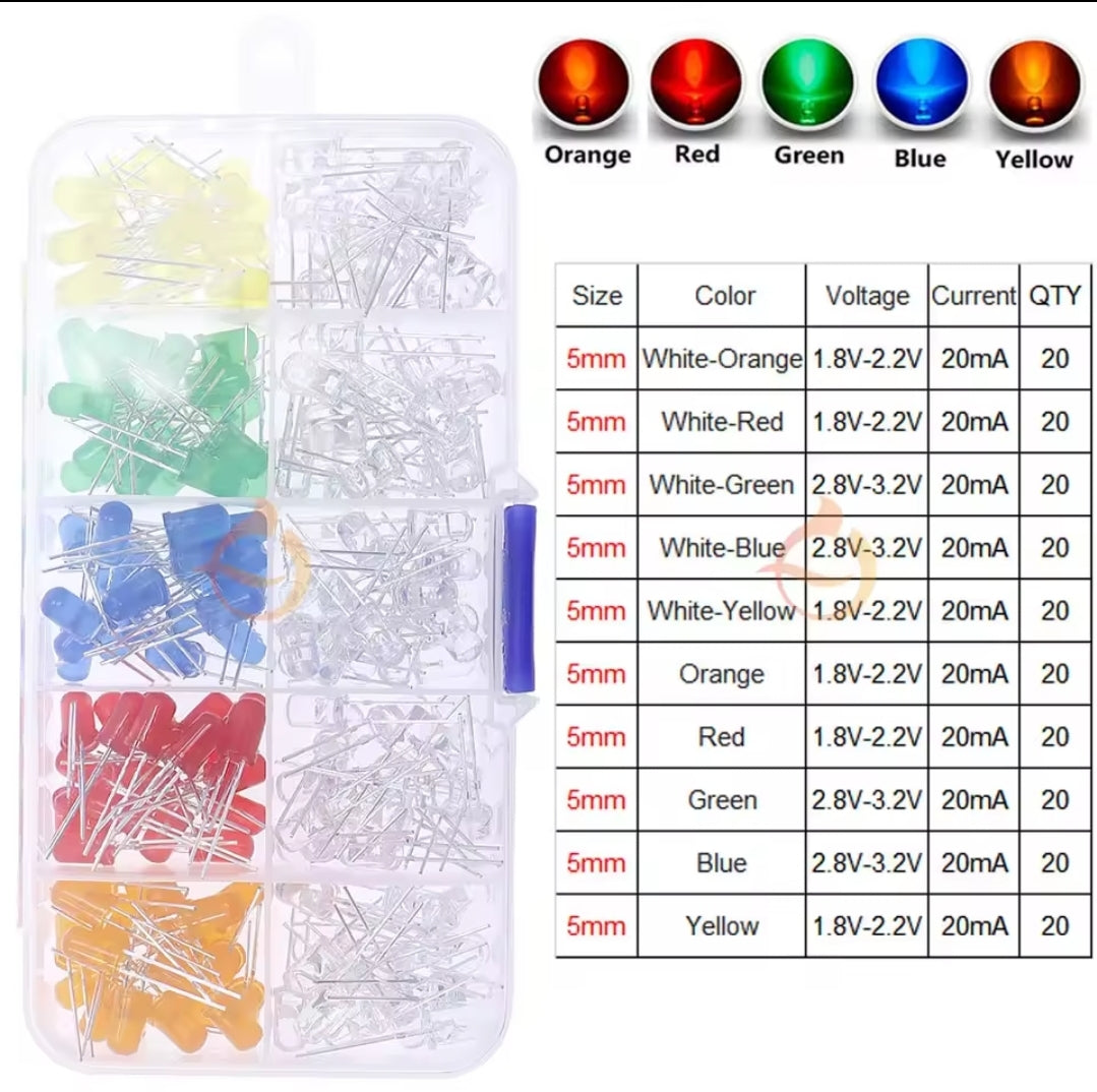 LED diode Assortiment Set 5mm - 200 stuks