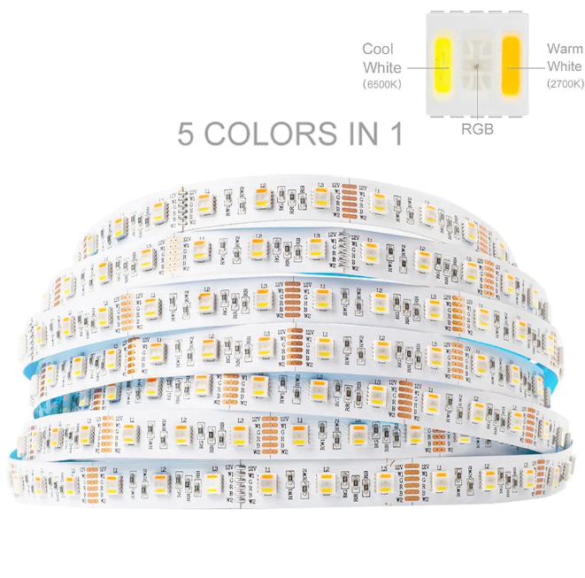 5 meter RGB CCT - 5 in 1 SMD - led strip - 60Leds/m - 12V