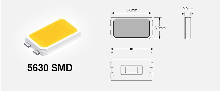 1 meter - warm wit rigide Strip - 5630 - 12 volt