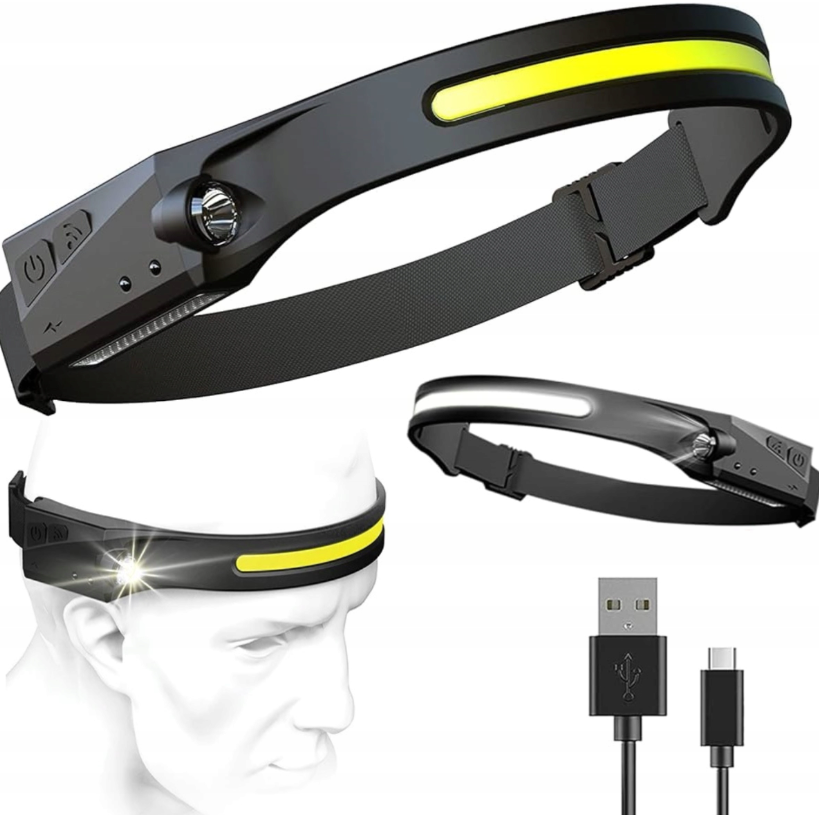 Oplaadbare LED hoofdlamp - 3W COB + 1W LED - Koud wit