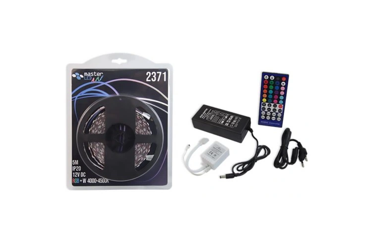 5 meter LED strip - RGB + neutraal wit - Complete set