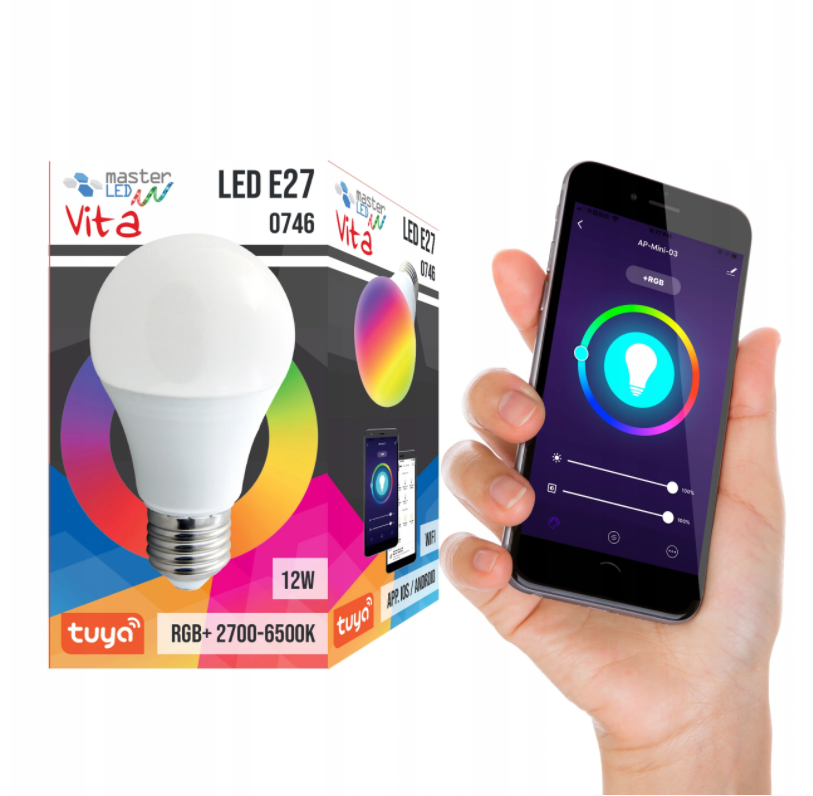 Ampoule connectée E27 - RGB + blanc chaud / blanc froid - TUYA