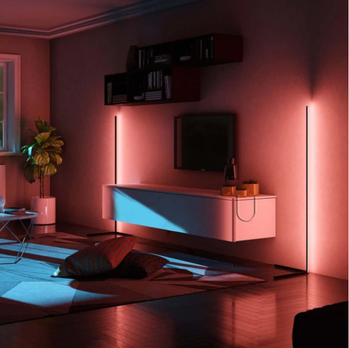 Ambient hoeklamp - RGBW digitaal - Dimbaar - 140cm - Zwart