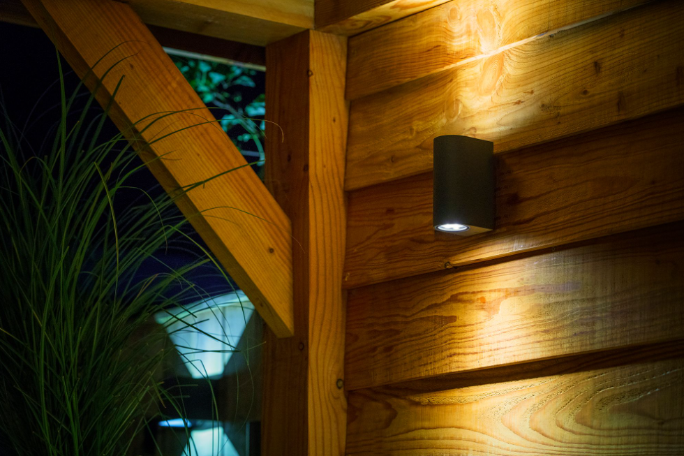 Lot de 4 spots muraux LED - 185 mm - 4 W - Noir - Kit complet