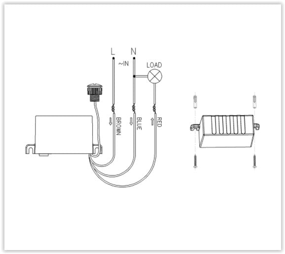 Schemerschakelaar - Externe PIR sensor - 2300W - Inbouw