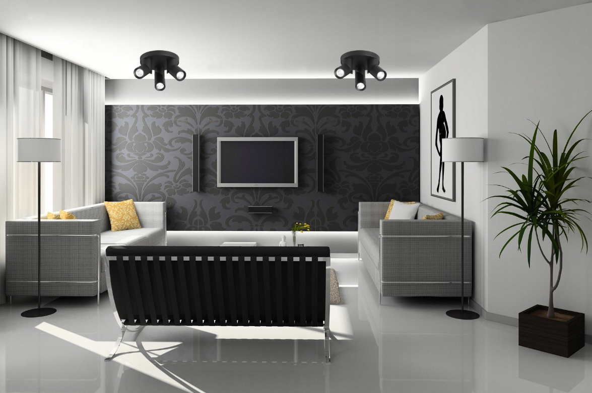 LED plafondlamp - 3x GU10 spot - Draaibaar - Zwart