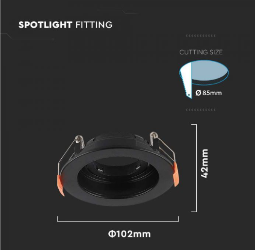 Inbouw spot GU10 - 102mm - Kunststof - Kantelbaar armatuur