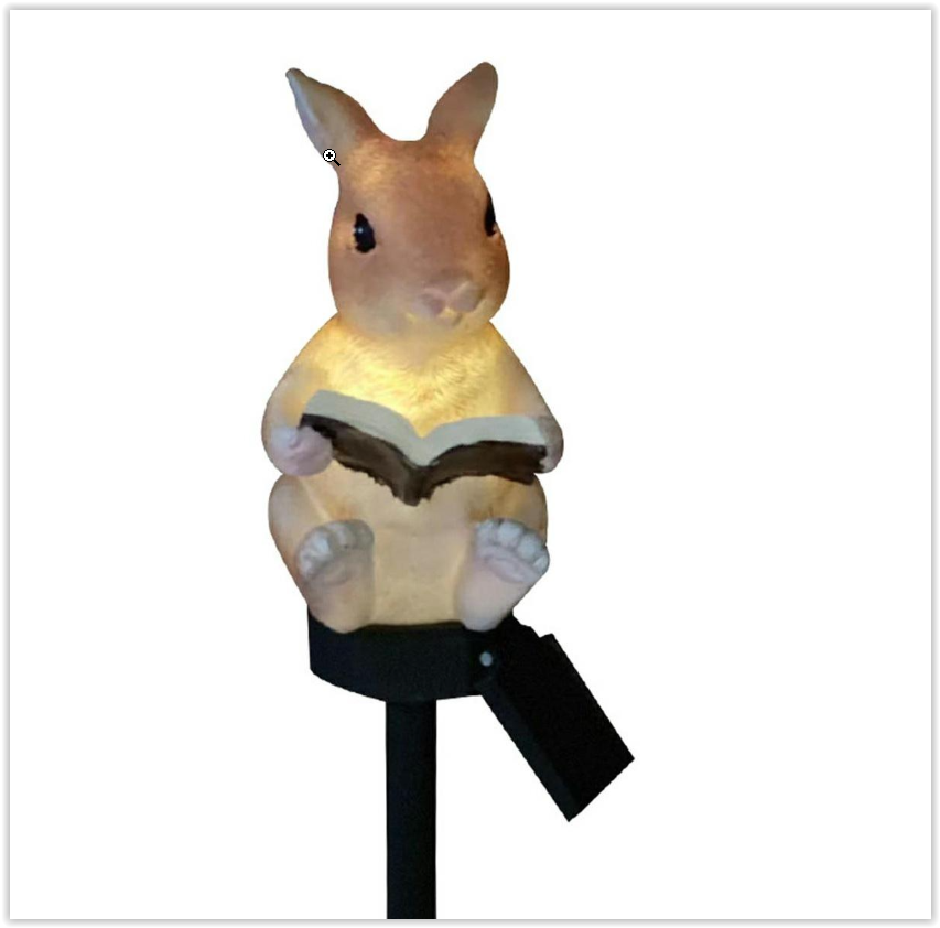 Solar LED Rabbit with book - With twilight sensor and pin – ABC-Led