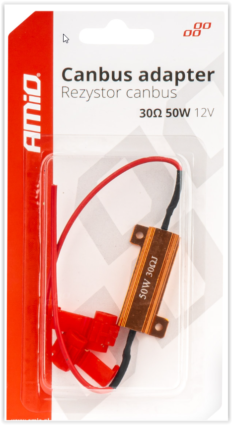 CANBUS weerstand - 12V - 50W - 30Ohm - Per stuk