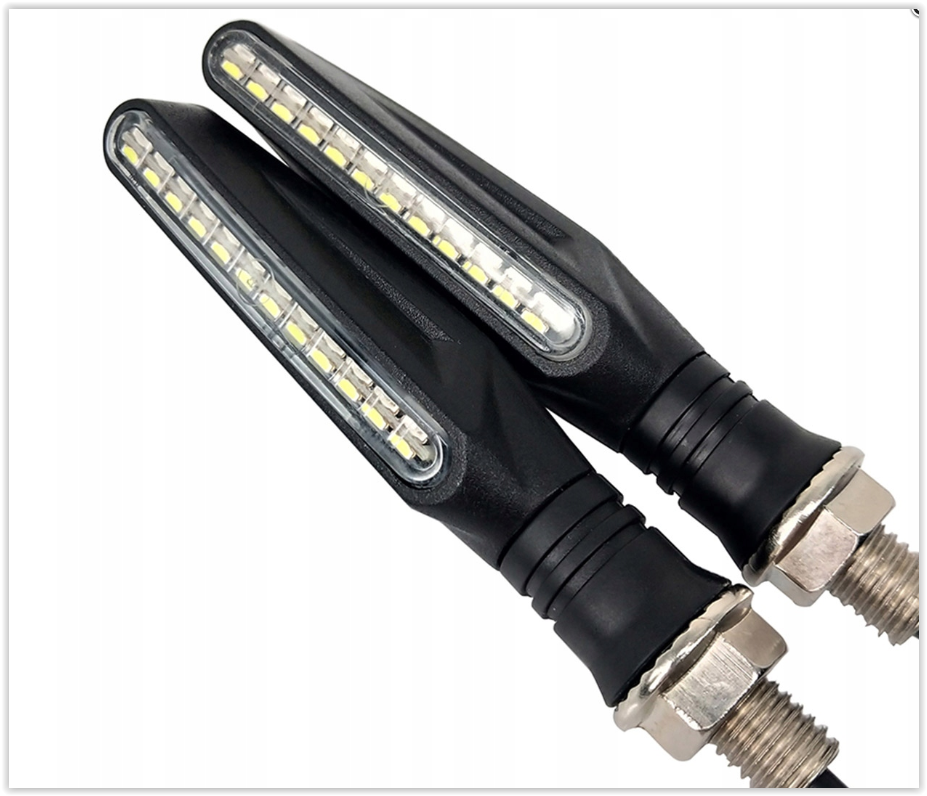 Clignotants dynamiques pour moto - 12 LED - Orange - Lumière blanche - Lot de 2