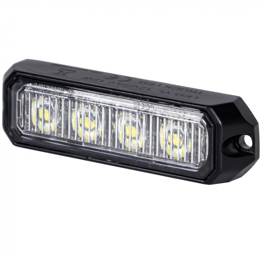 LED bumperflitser - 4-LED 12V - 24V -  WIT -  IP67 - R10