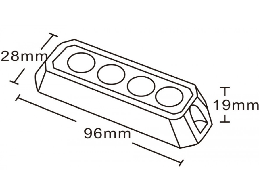 LED bumperflitser - 4-LED 12V - 24V -  WIT -  IP67 - R10