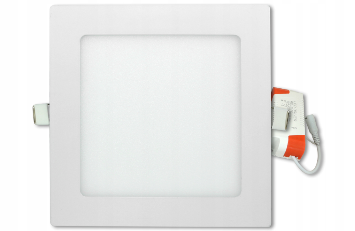 LED plafondlamp - Inbouw vierkant - 12cm - Neutraal wit