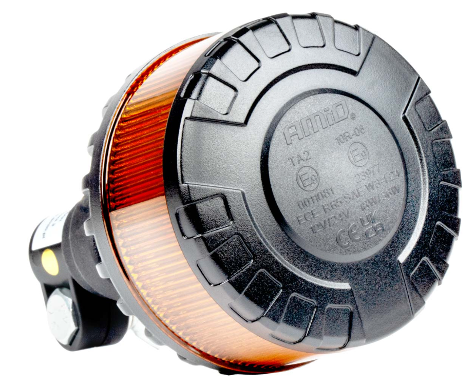 LED dak zwaailamp - Oranje - 16 LED - R10 / R65 - Flex beugel