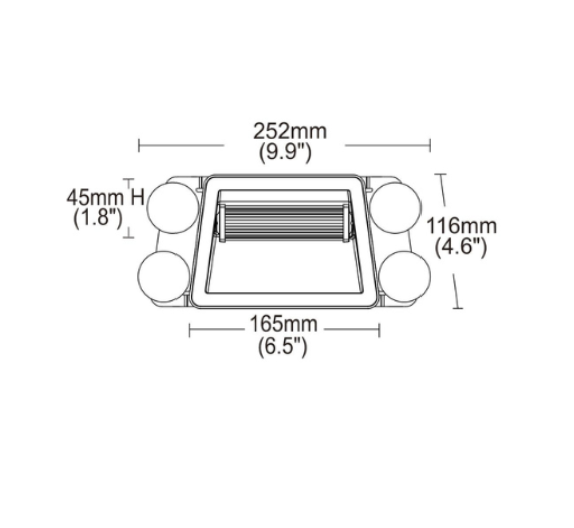 LED dashboard flitser - Oranje - 18 LED - R10 / R65 - 25cm