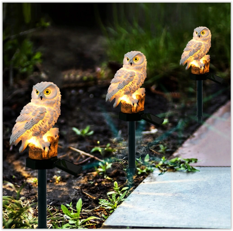 Solar LED uiltje wit - Neutraal wit - Met schemersensor en prikpen