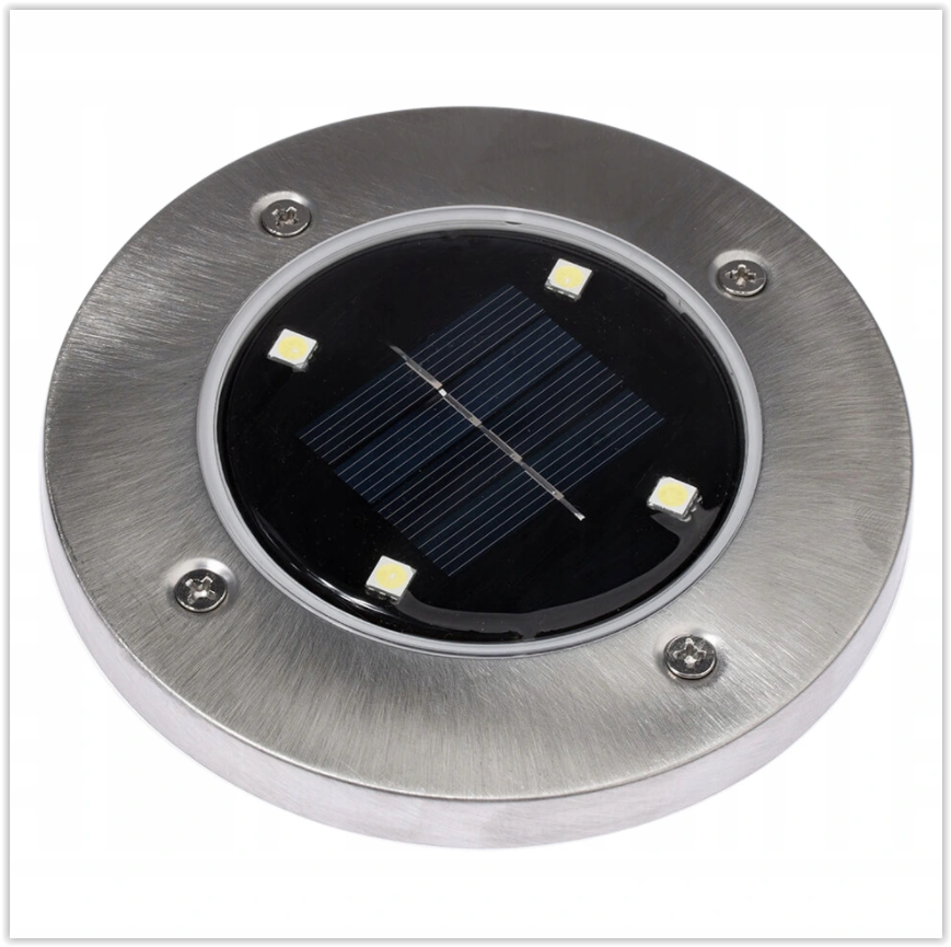 Solar 4 LED grondspot - 0,4 Watt - koud wit - schemersensor - set 4 stuks