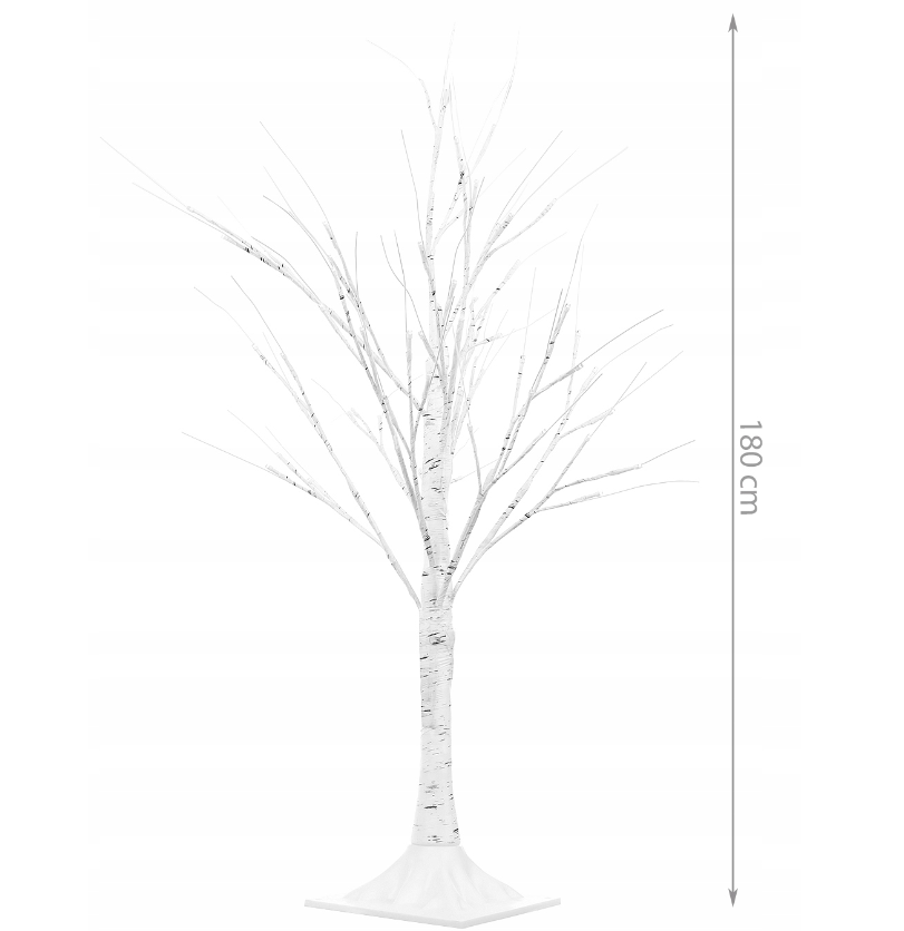 Kerstboom met LED - 180cm - 96 LEDs - Warm wit - Wit