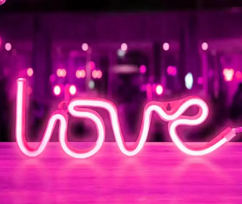 Neon LED sfeerlamp - Love - Roze - 34 x 13cm