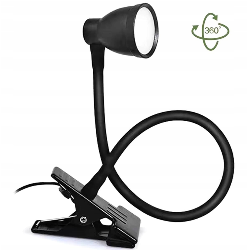 LED Bureaulamp met Klem – 5W – USB-voeding – 3 Lichtkleuren – Zwart