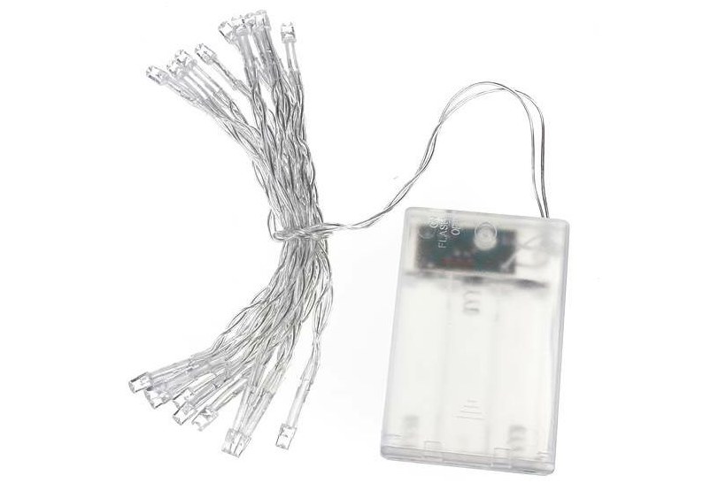 Kerstverlichting op batterij - 1 meter - 10 LEDs - warm wit