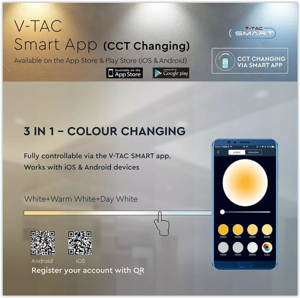 Smart LED spot - Brandbestendig - 83mm - CCT - IP65