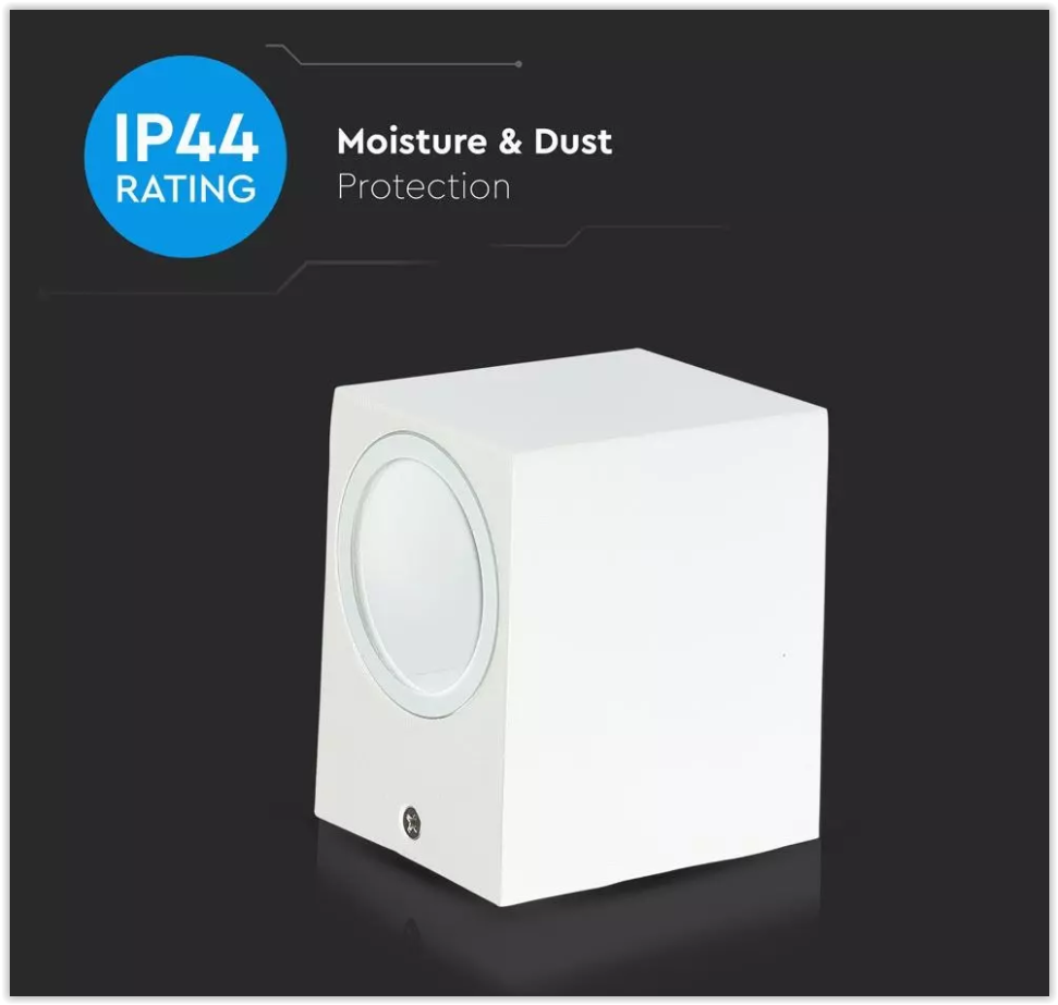 Wandlamp armatuur wit - Vierkant - GU10 fitting - 35W - IP44