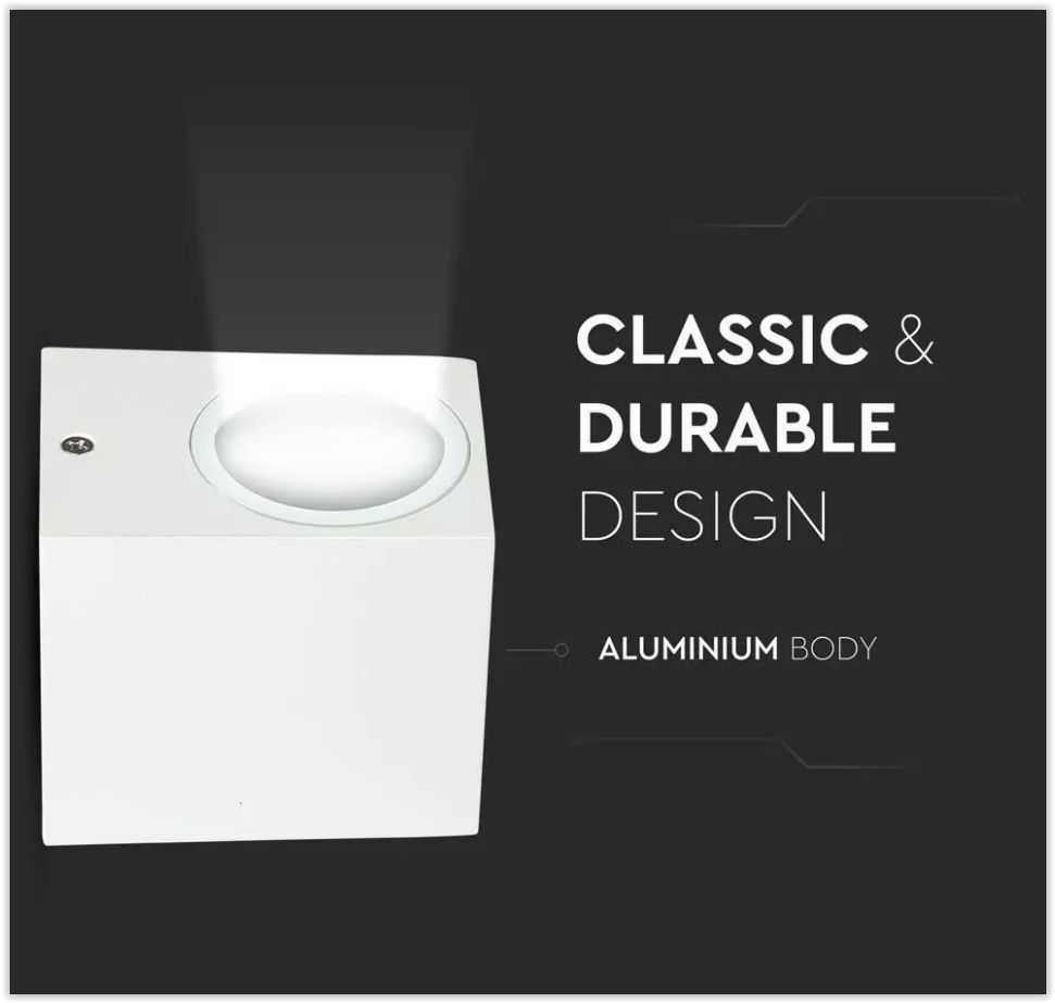 Wandlamp armatuur wit - Vierkant - GU10 fitting - 35W - IP44