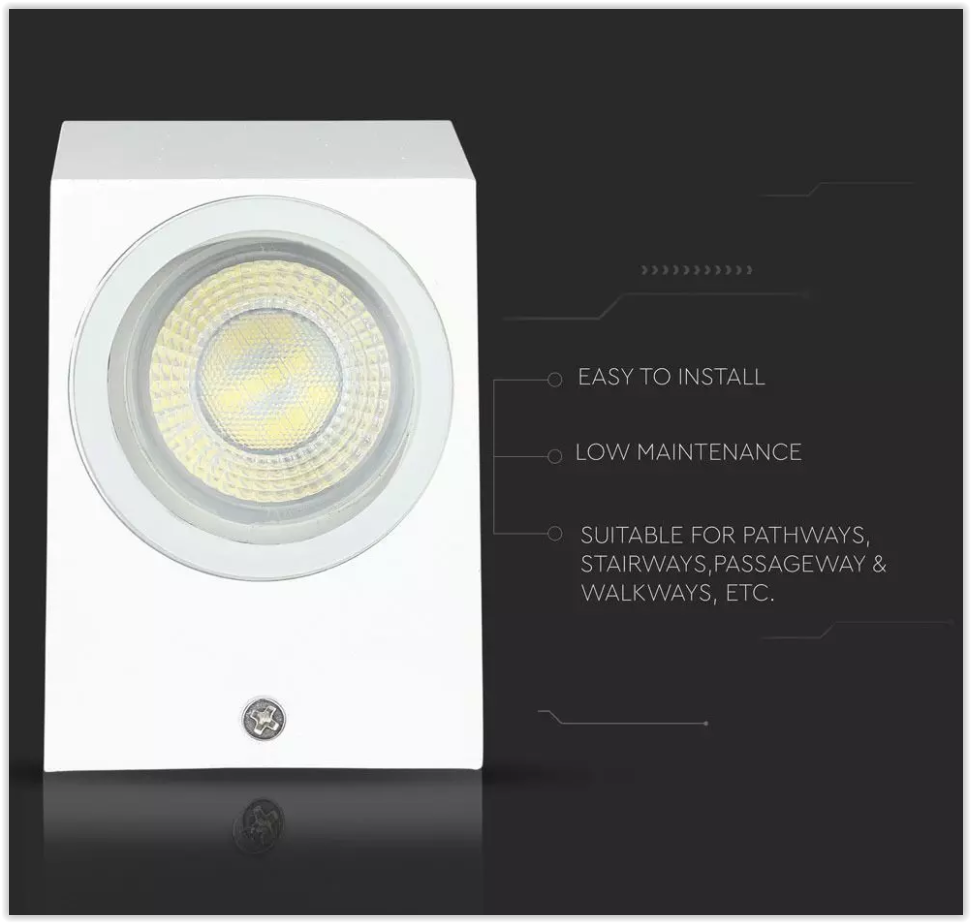 Wandlamp armatuur wit - Vierkant - GU10 fitting - 35W - IP44