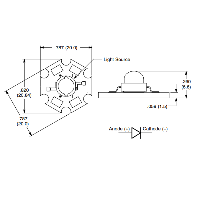 Power LED diode - Groen - 3W