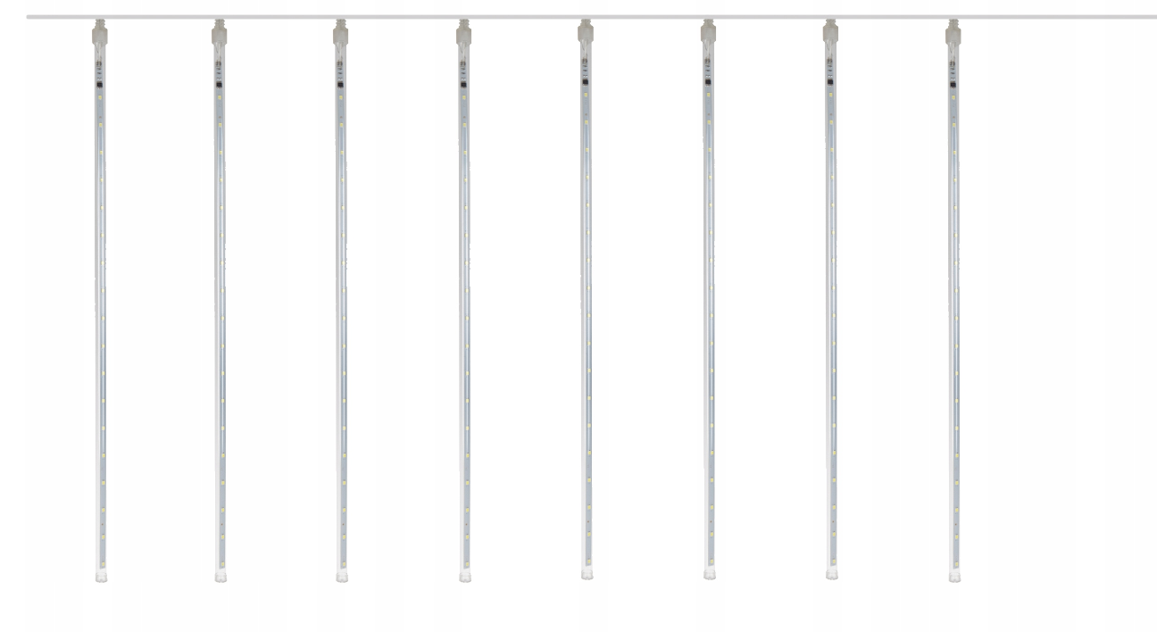 LED Meteoriet regenlichten kerst - 288 LED ijspegels - 8 spiralen - 50 cm tubes - Warm Wit