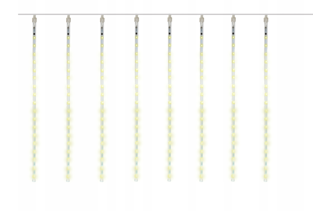 LED Meteoriet regenlichten kerst - 288 LED ijspegels - 8 spiralen - 50 cm tubes - Warm Wit