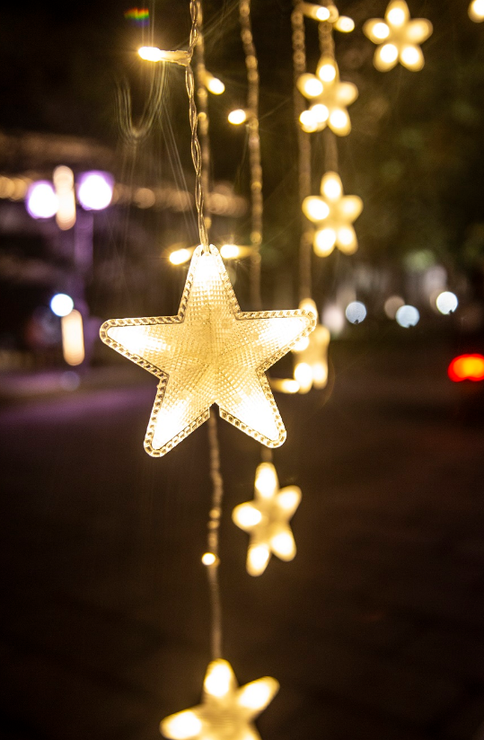 LED kerst lichtgordijn - 5,5 meter - Warm wit - 136 LED